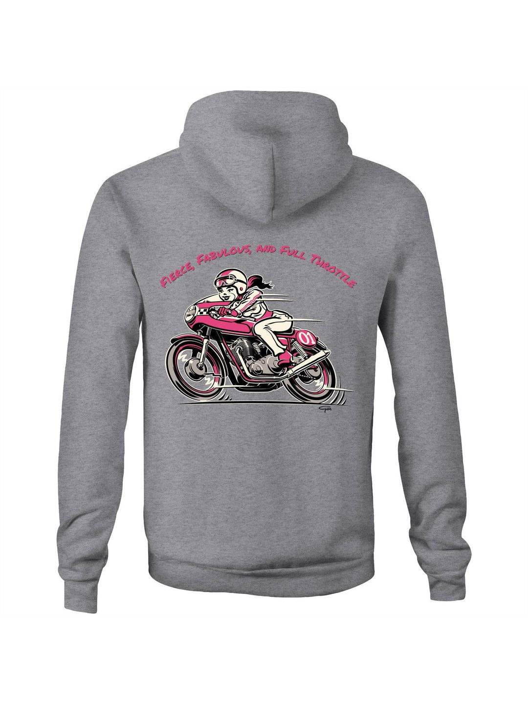 Fierce Fabulous and Full Throttle - Fleecy Womens Hoodie - Poison Arrow Retro