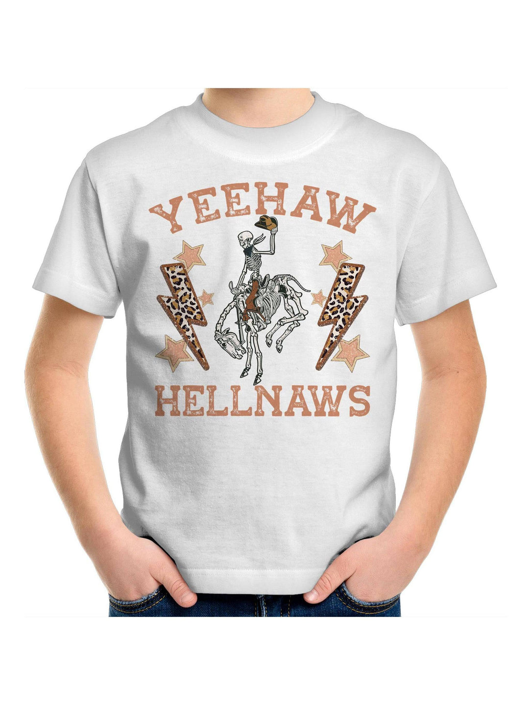 Yeehaw Hellnaws Kids Youth Crew T-Shirt - Poison Arrow Retro