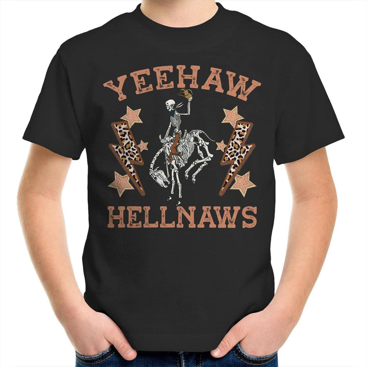 Yeehaw Hellnaws Kids Youth Crew T-Shirt - Poison Arrow Retro