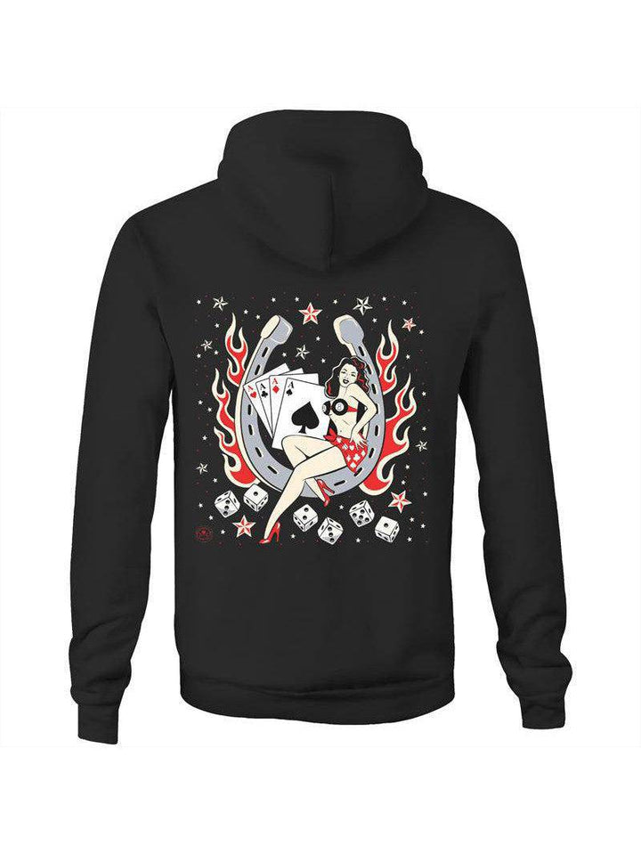 ACES HIGH - UNISEX FLEECY HOODIE - Poison Arrow Retro