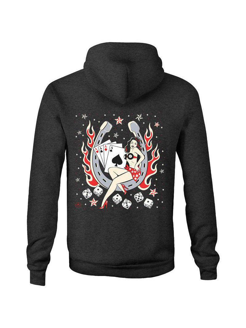 ACES HIGH - UNISEX FLEECY HOODIE - Poison Arrow Retro