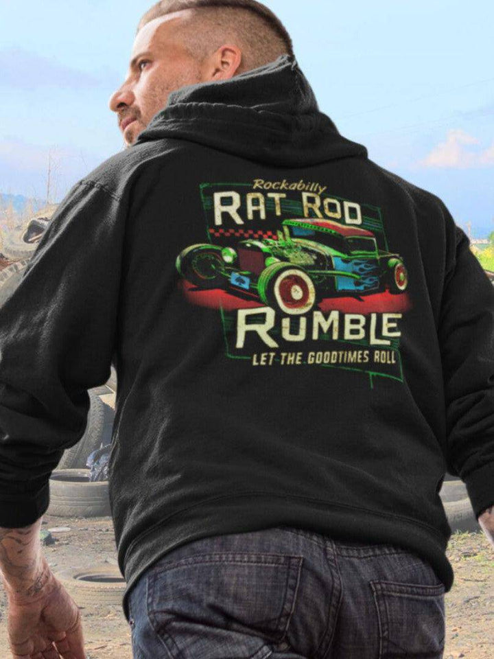 Rat Rod Rumble - Unisex Fleecy Hoodie - Poison Arrow Retro