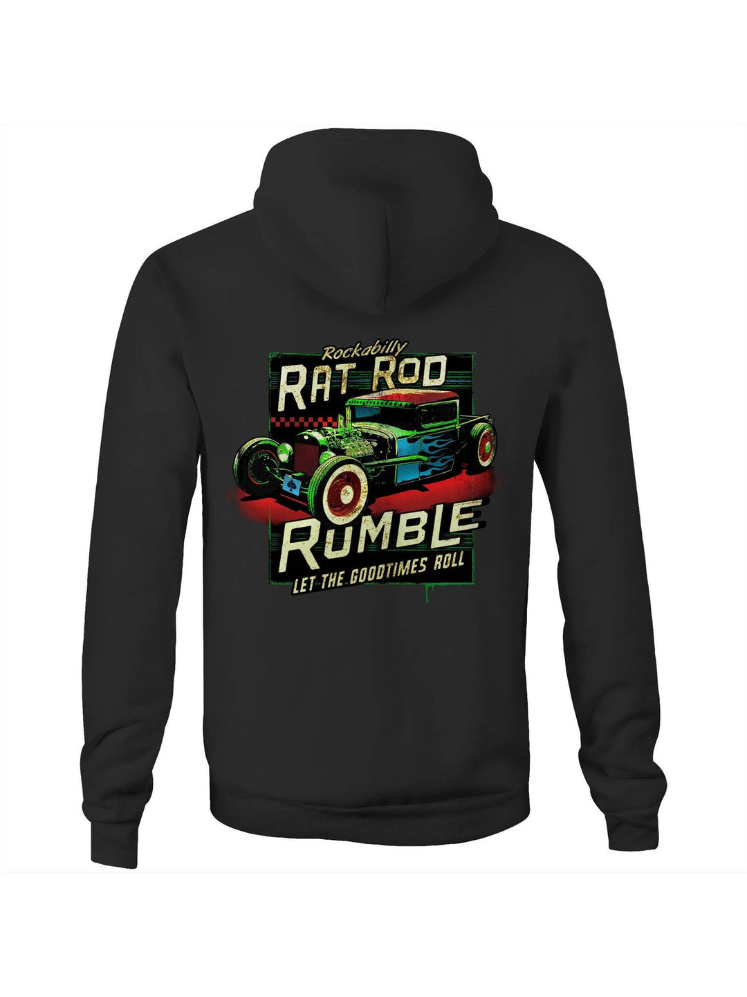 Rat Rod Rumble - Unisex Fleecy Hoodie - Poison Arrow Retro