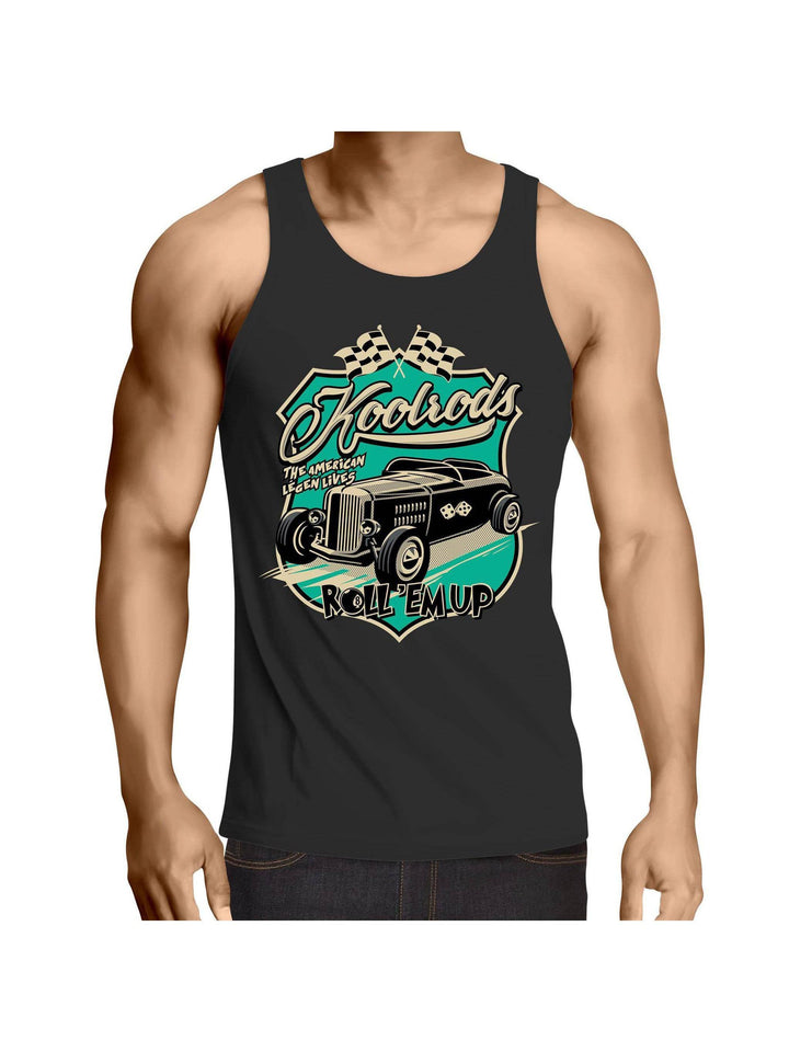 Koolrods Turquoise - Mens Singlet Top - Poison Arrow Retro