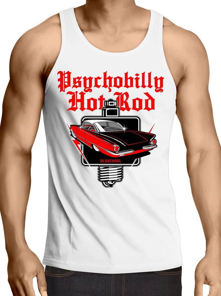 Psychobilly Hotrod - Mens Singlet Top - Poison Arrow Retro