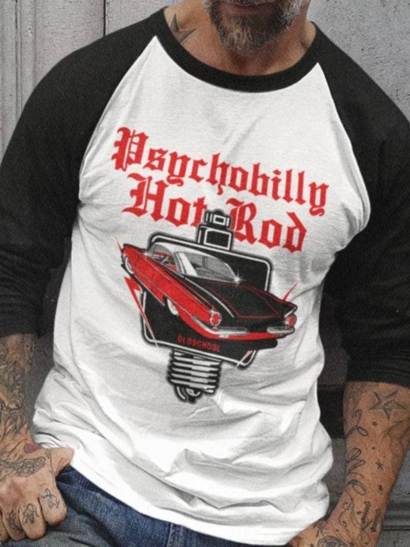 Psychobilly Hotrod Raglan - 3/4 Sleeve T-Shirt - Poison Arrow Retro