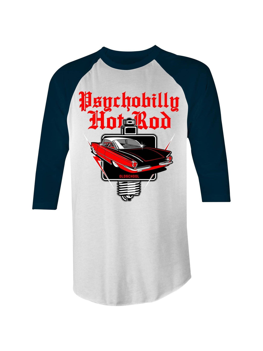 Psychobilly Hotrod Raglan - 3/4 Sleeve T-Shirt - Poison Arrow Retro