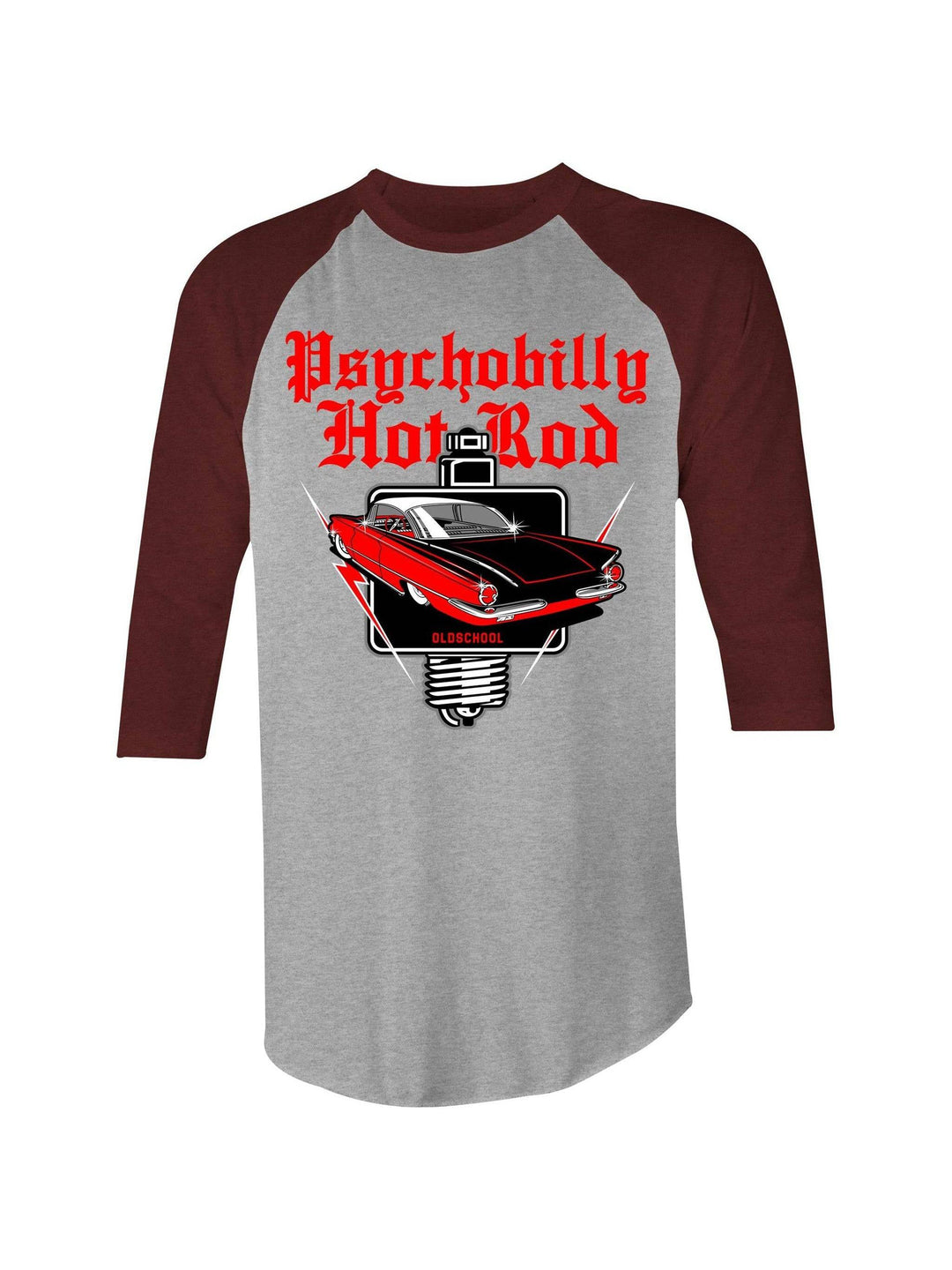 Psychobilly Hotrod Raglan - 3/4 Sleeve T-Shirt