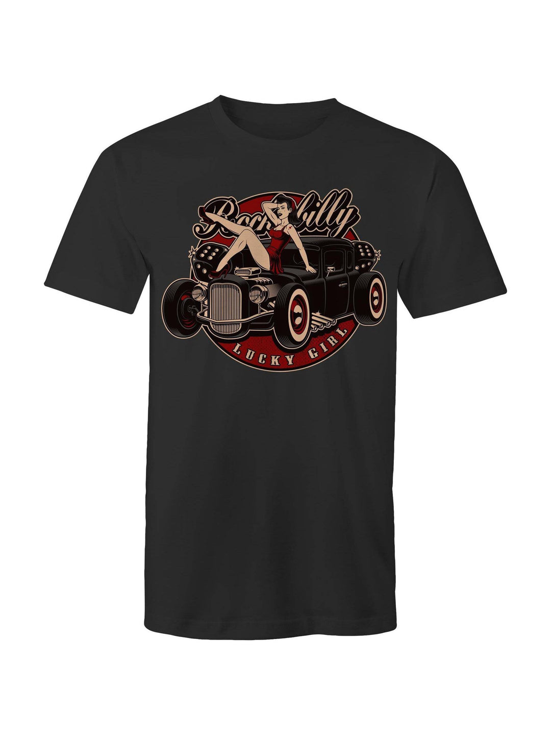 Rockabilly Lucky Girl - Mens T-Shirt