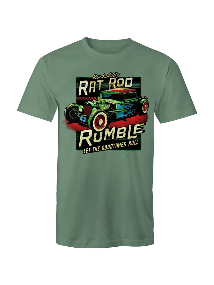 Rockabilly Rat Rod Rumble - Mens T-Shirt - Poison Arrow Retro