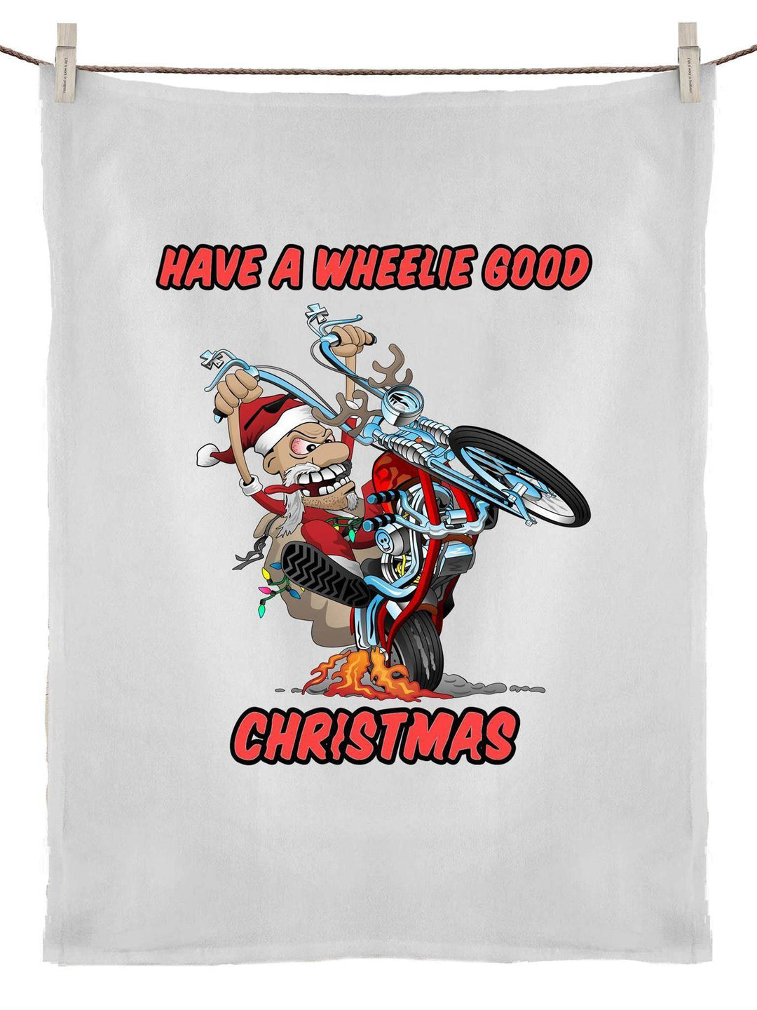 HAVE A WHEELIE GOOD CHRISTMAS - Tea Towel - Poison Arrow Retro