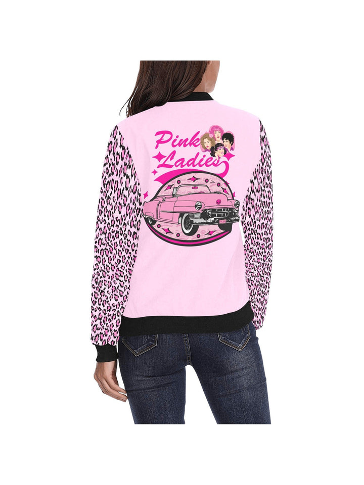 Pink Ladies Womens Bomber Jacket