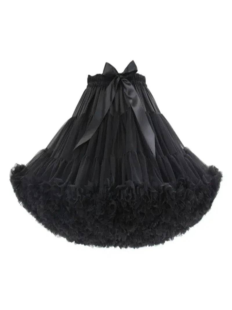 Black Fluffy Petticoat 55cm - Poison Arrow Retro