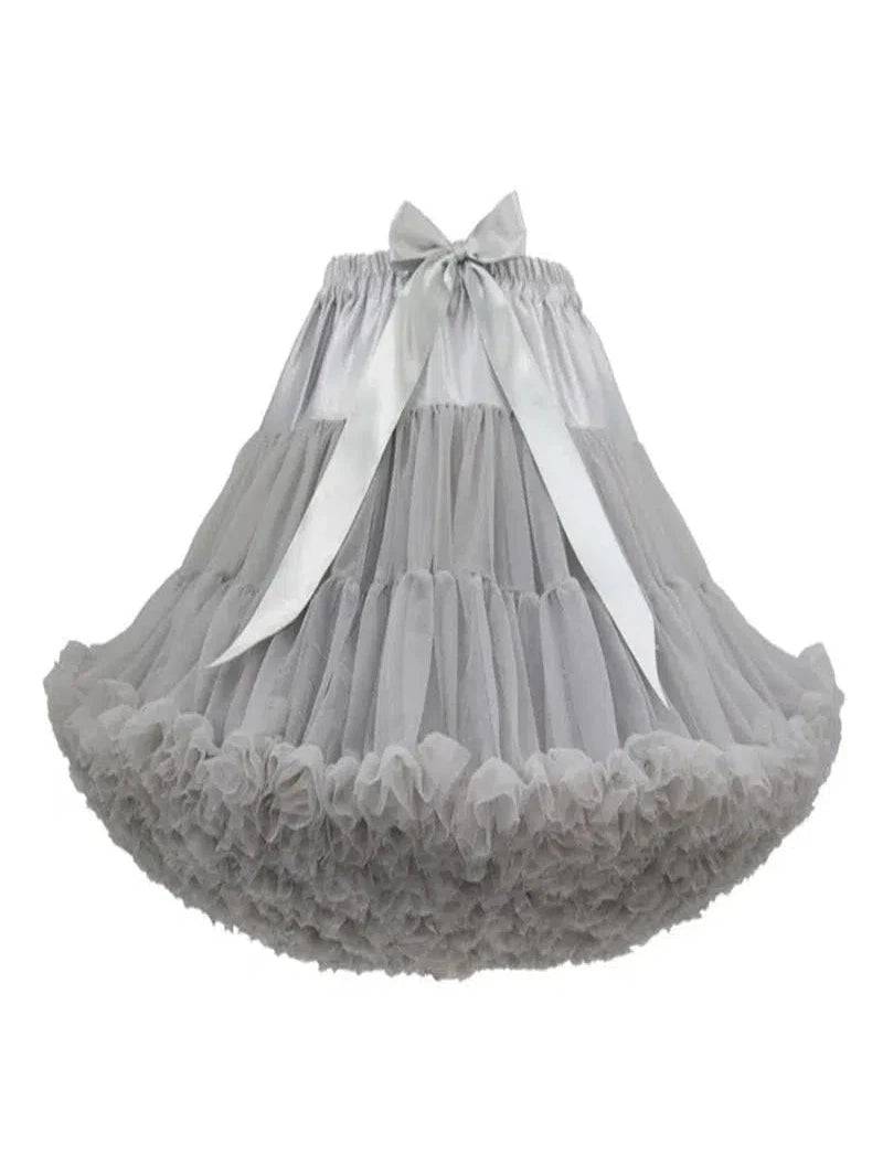 Grey Fluffy Petticoat 55cm - Poison Arrow Retro