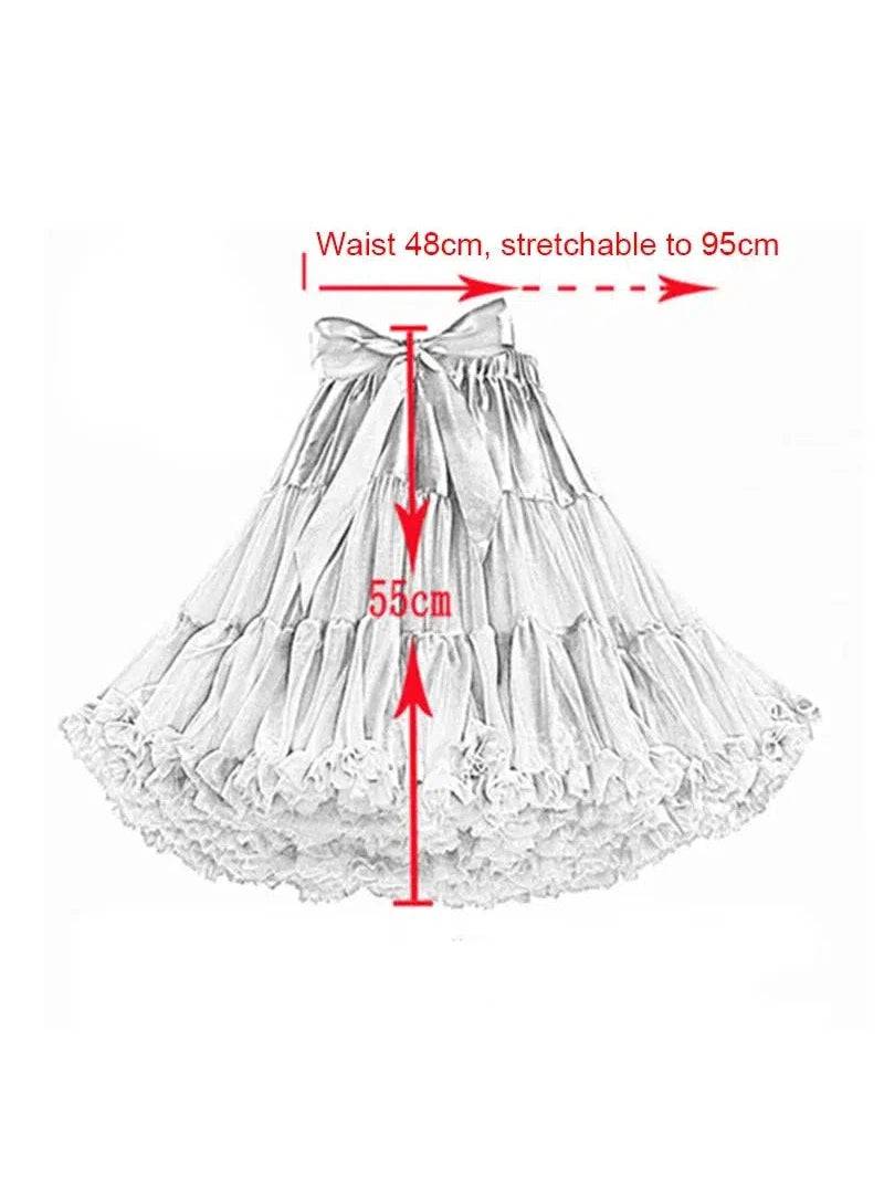 Grey Fluffy Petticoat 55cm - Poison Arrow Retro