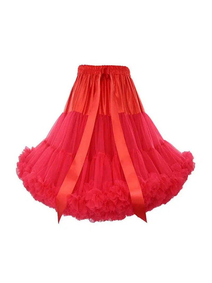 Red Fluffy Petticoat 55cm - Poison Arrow Retro