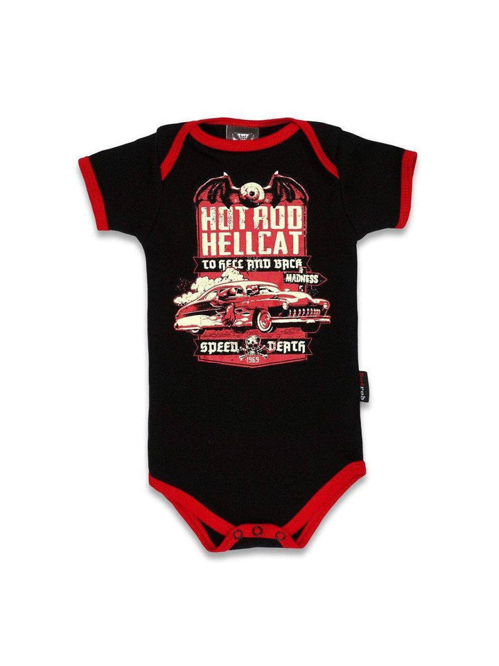 Hotrod Hellcat Speed Death Baby Rompers - Poison Arrow Retro