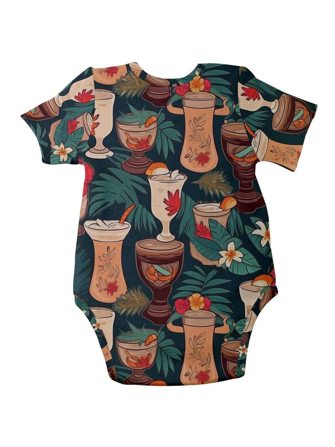 Retro Tiki Luau Baby Short Sleeve Onesie Bodysuit - Poison Arrow Retro