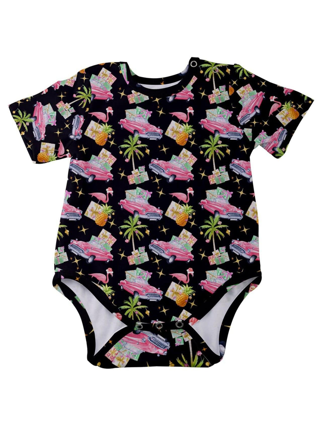 Tropical Christmas Baby Short Sleeve Onesie Bodysuit - Poison Arrow Retro