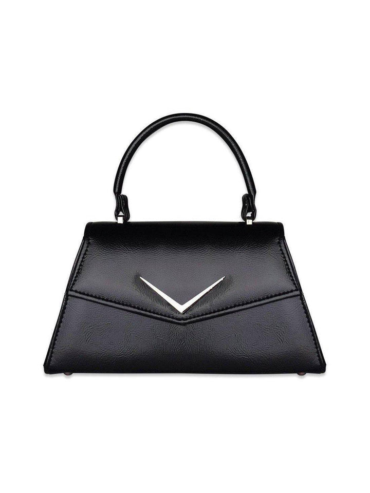 Liquorbrand Chevron Retro Handbag Matte Black