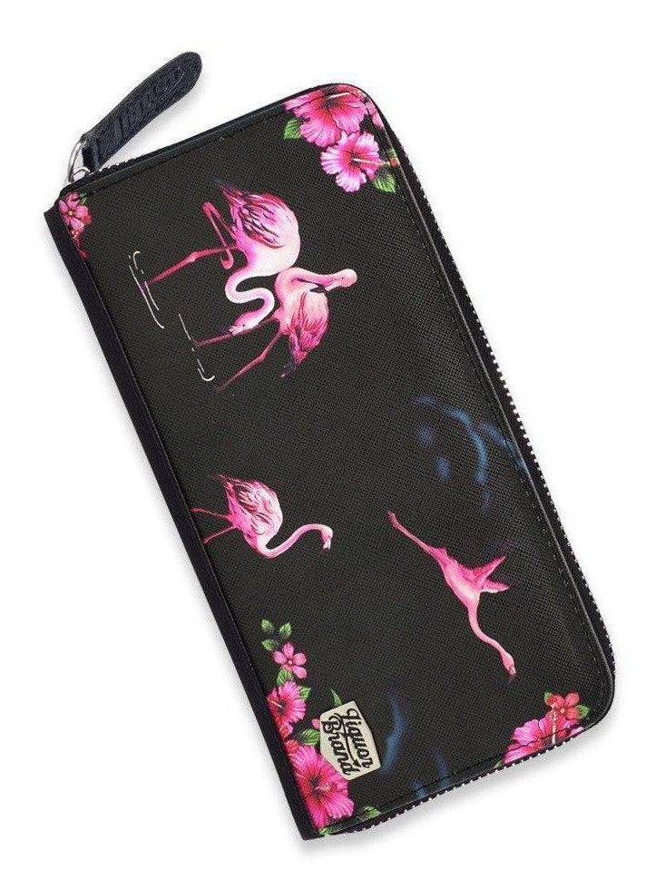 Liquorbrand Flamingos Black Wallet - Poison Arrow Retro