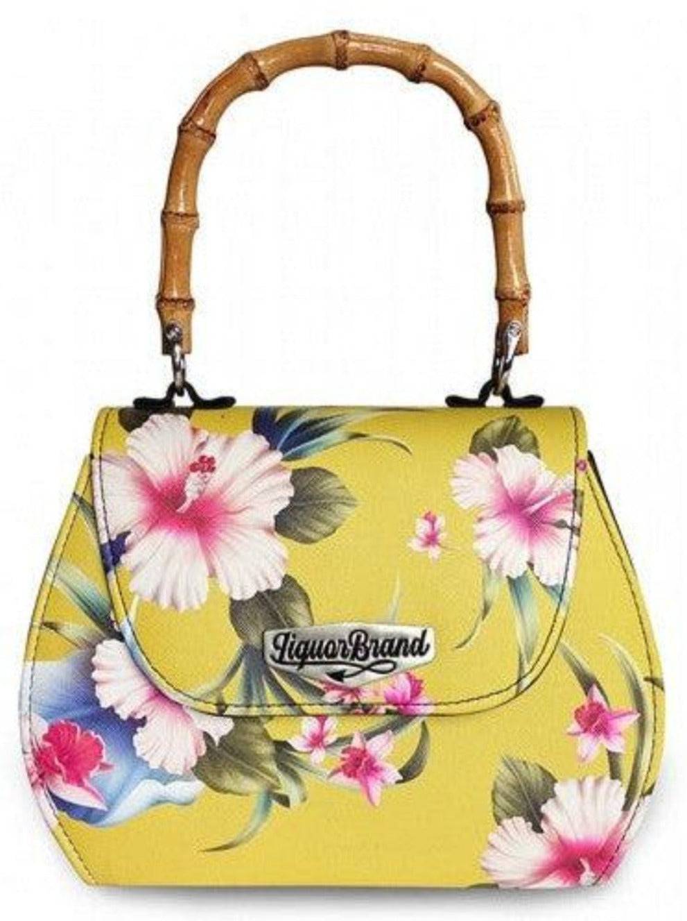 Luau Yellow Vintage Bamboo Handle Bag - Poison Arrow Retro