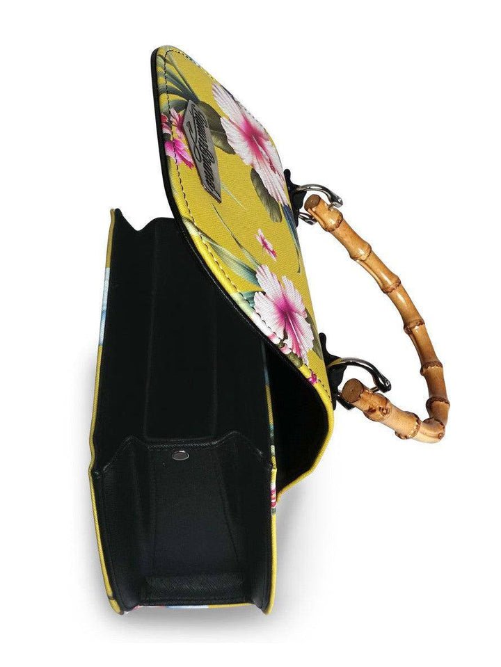 Luau Yellow Vintage Bamboo Handle Bag - Poison Arrow Retro