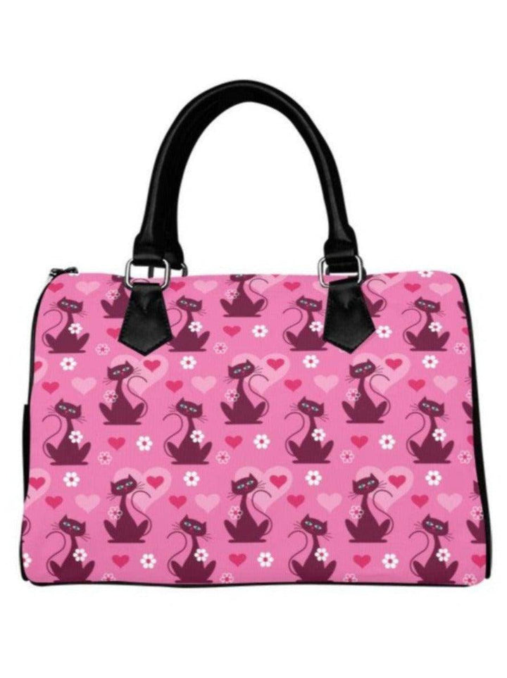 RETRO LOVE CATS Barrel Type Handbag - Poison Arrow Retro