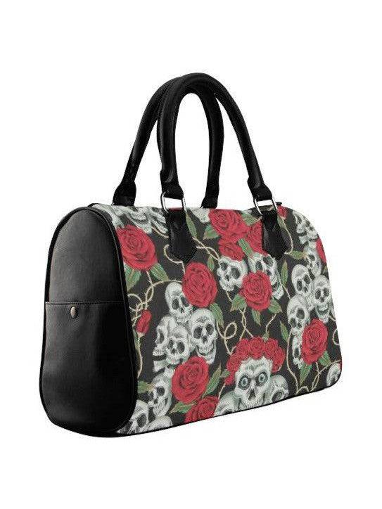 SKULLS n ROSES Barrel Type Handbag - Poison Arrow Retro