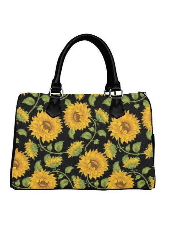 SUNFLOWERS BLACK Barrel Type Handbag - Poison Arrow Retro