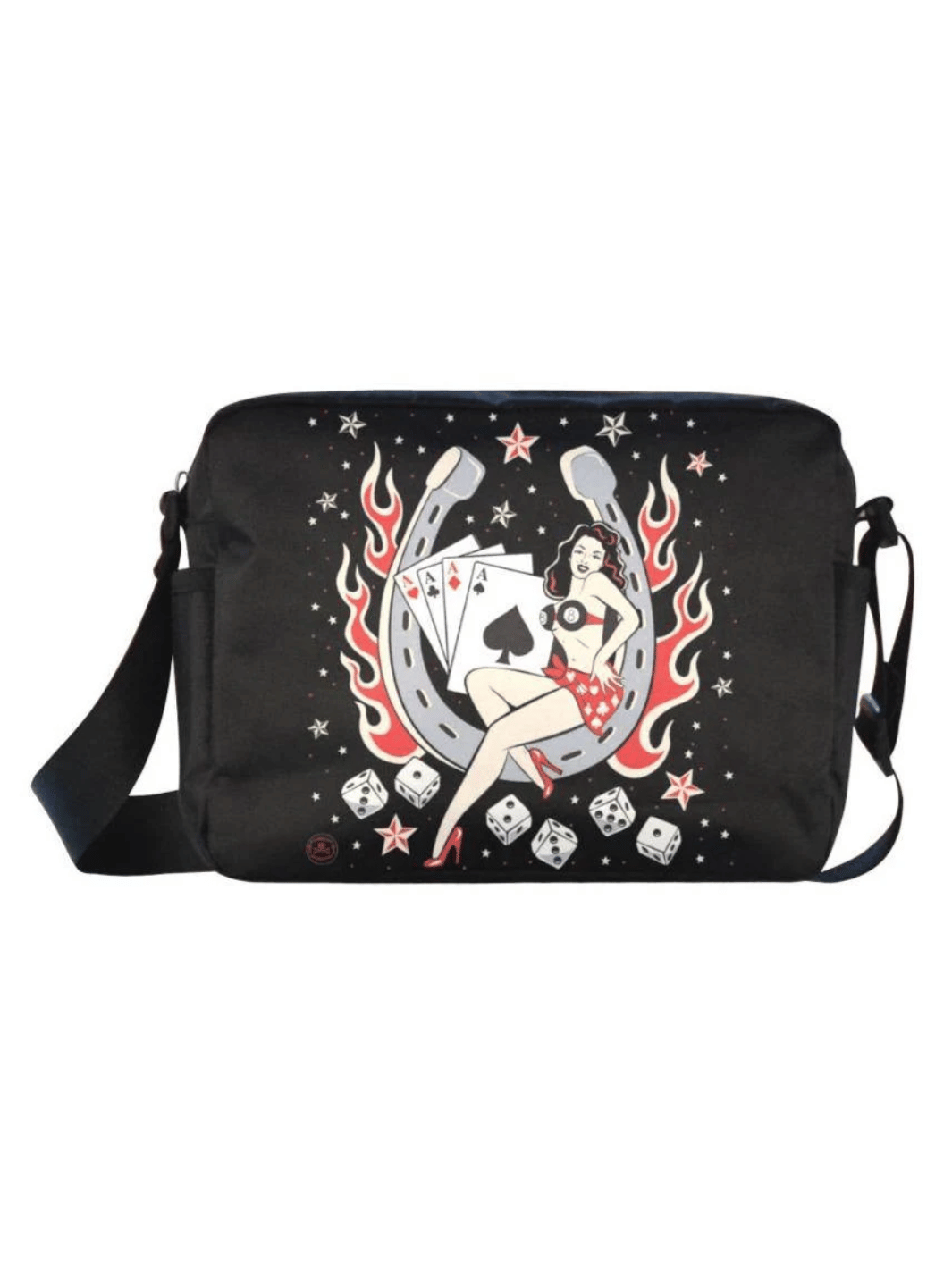 UNISEX Crossbody Nylon Satchel Bag ACES HIGH - Poison Arrow Retro