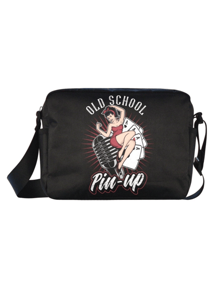 UNISEX Crossbody Nylon Satchel Bag OLD SCHOOL PINUP - Poison Arrow Retro