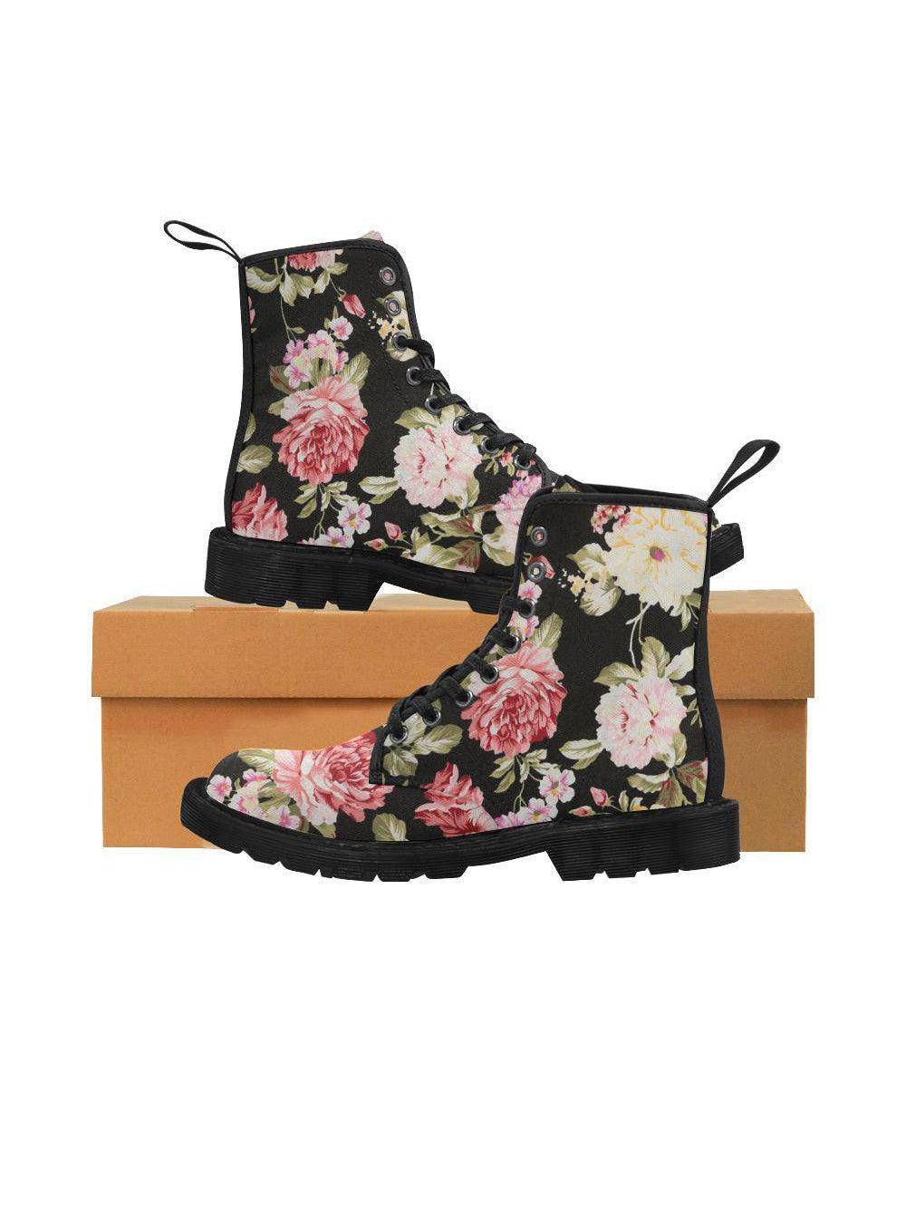 DAHLIAS Women's Lace Up Canvas Boots - Poison Arrow Retro