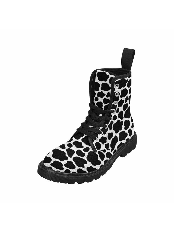 Moo Cows Lace Up Combat Boots - Poison Arrow Retro