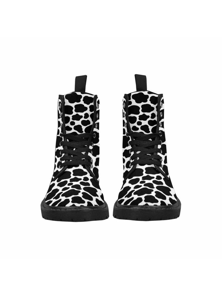 Moo Cows Lace Up Combat Boots - Poison Arrow Retro