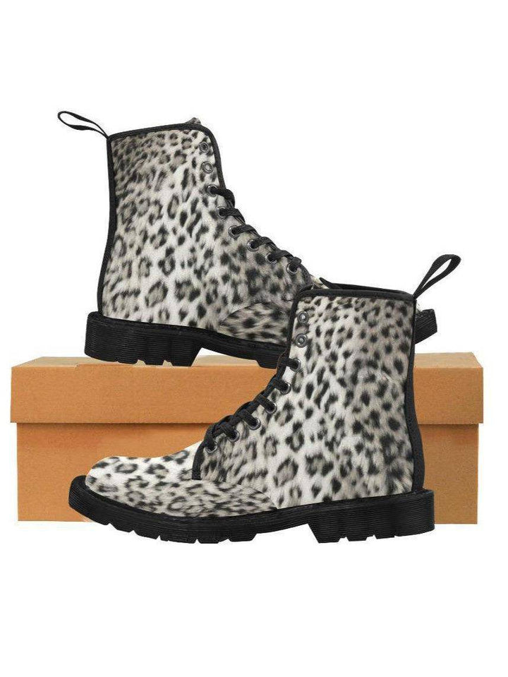 SNOW LEOPARD Women's Lace Up Canvas Boots - Poison Arrow Retro