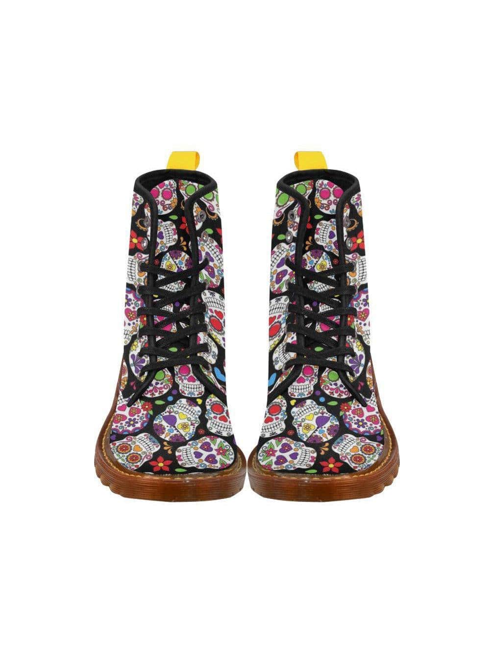 Sugar Skulls Women's Lace Up Combat Boots - Poison Arrow Retro