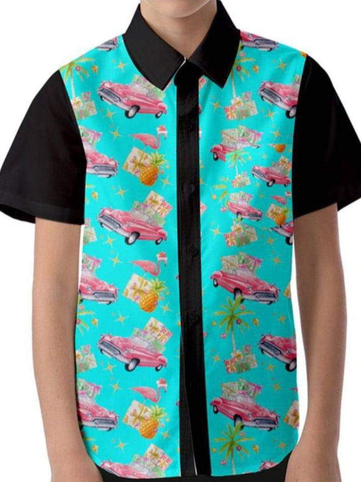 Tropical Christmas Kids' Unisex Short Sleeve Shirt - Poison Arrow Retro