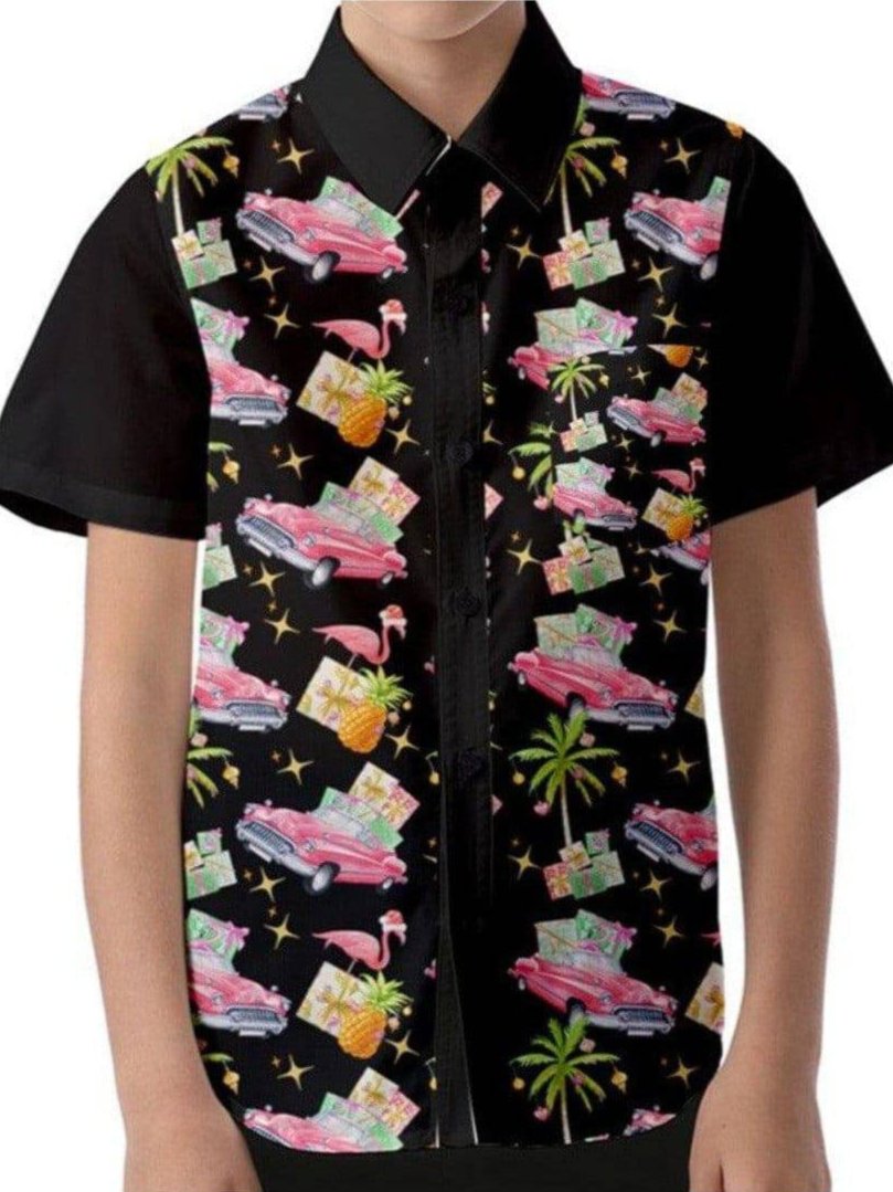 Tropical Christmas Kids' Unisex Short Sleeve Shirt - Poison Arrow Retro