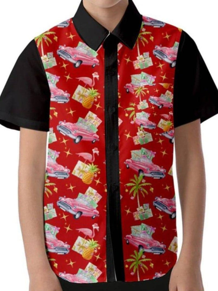 Tropical Christmas Kids' Unisex Short Sleeve Shirt - Poison Arrow Retro