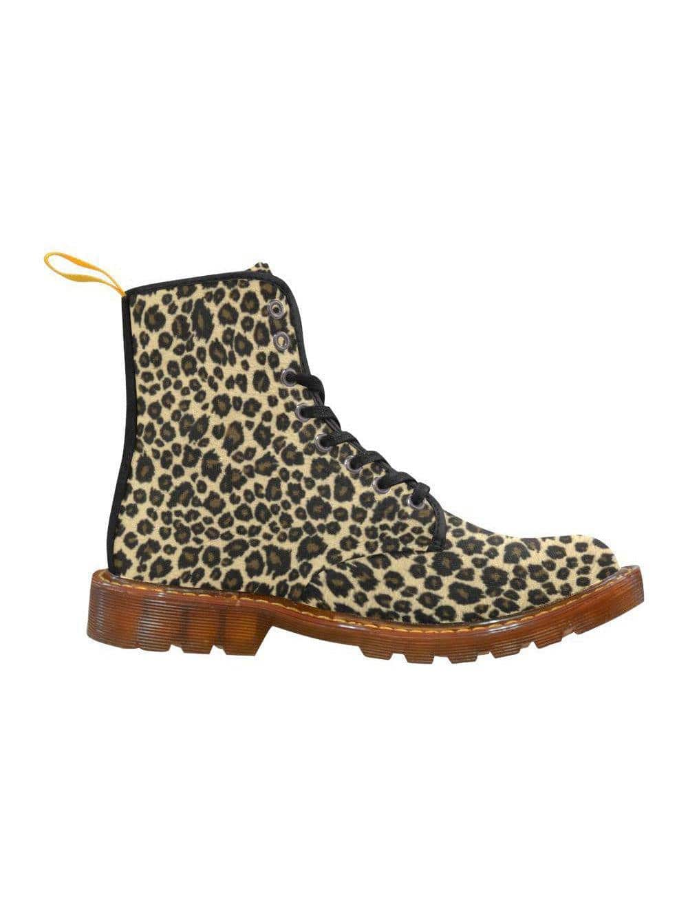 Leopard Print Women's Lace Up Combat Boots - Poison Arrow Retro