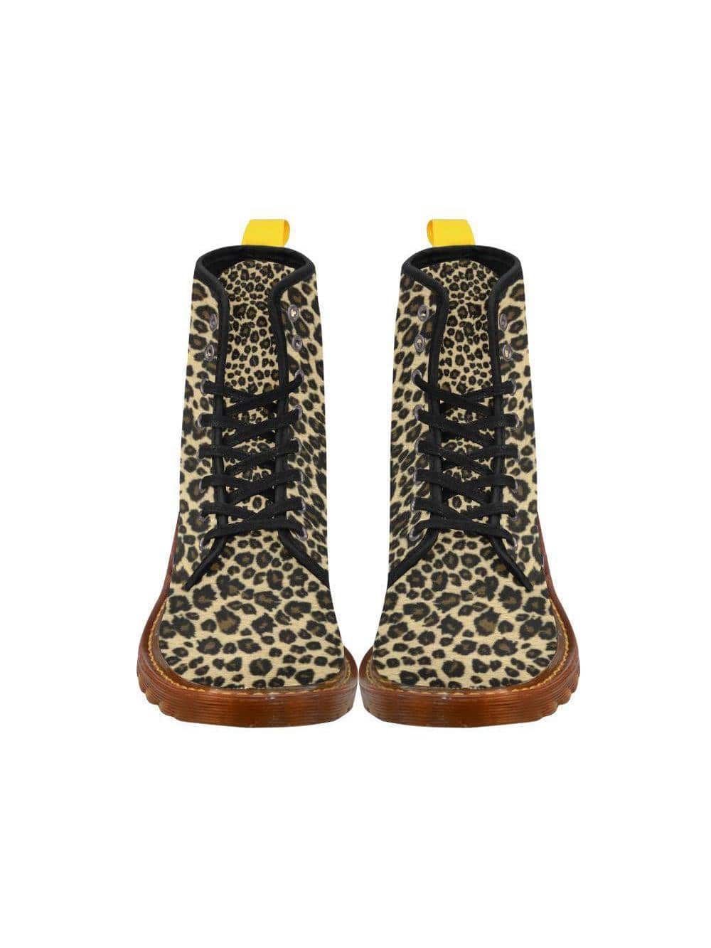 Leopard Print Women's Lace Up Combat Boots - Poison Arrow Retro