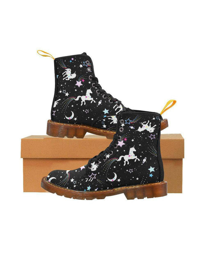 Unicorns Women's Lace Up Combat Boots - Poison Arrow Retro