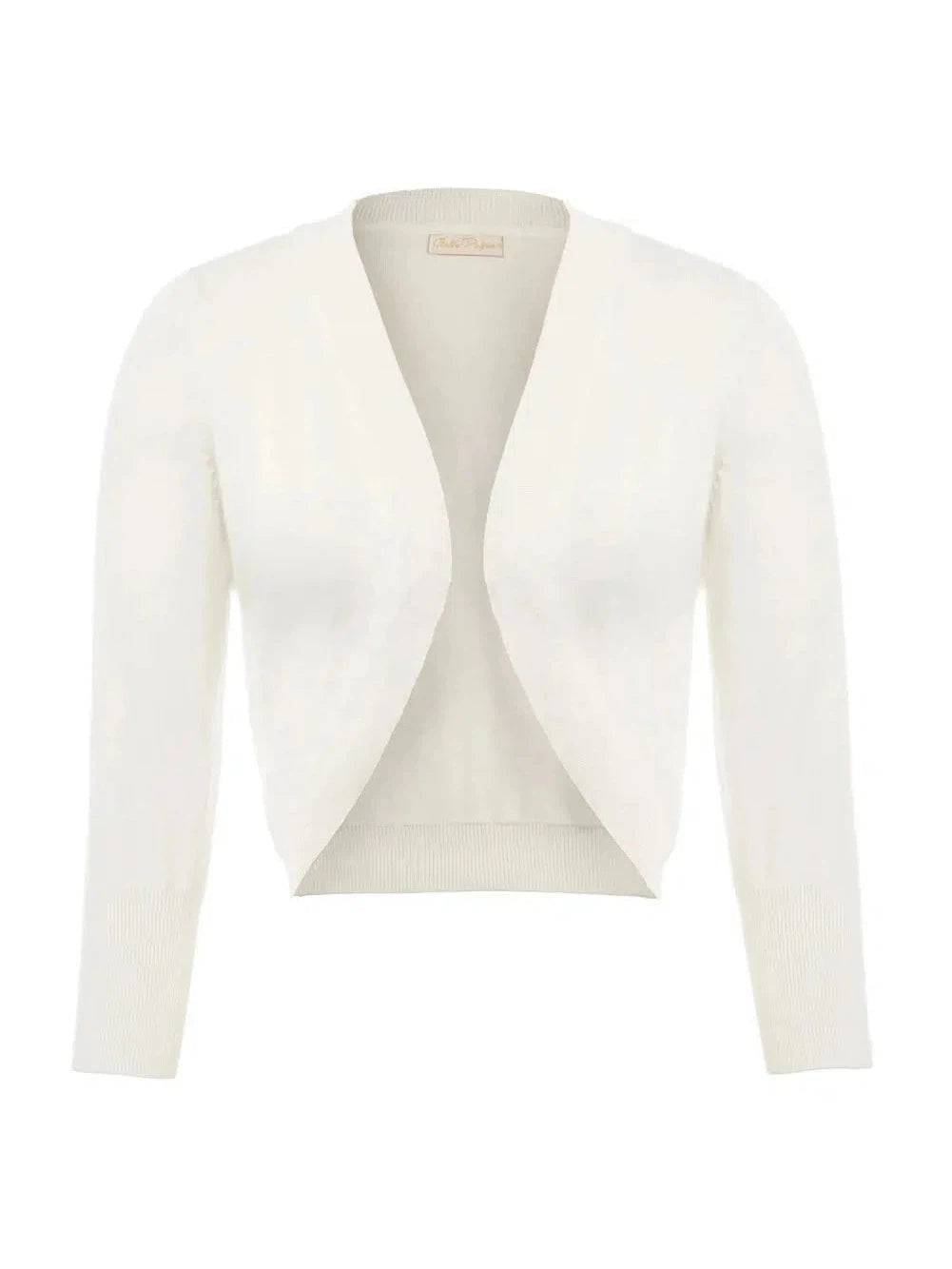 Ivory Knitted Bolero 3/4 Sleeve - Poison Arrow Retro