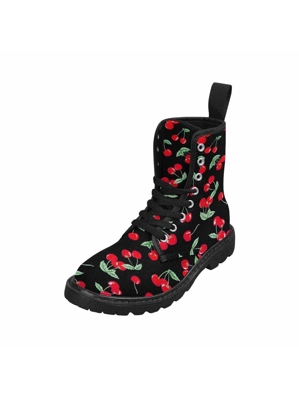 Cherry Pops Women's Lace Up Canvas Boots - Poison Arrow Retro