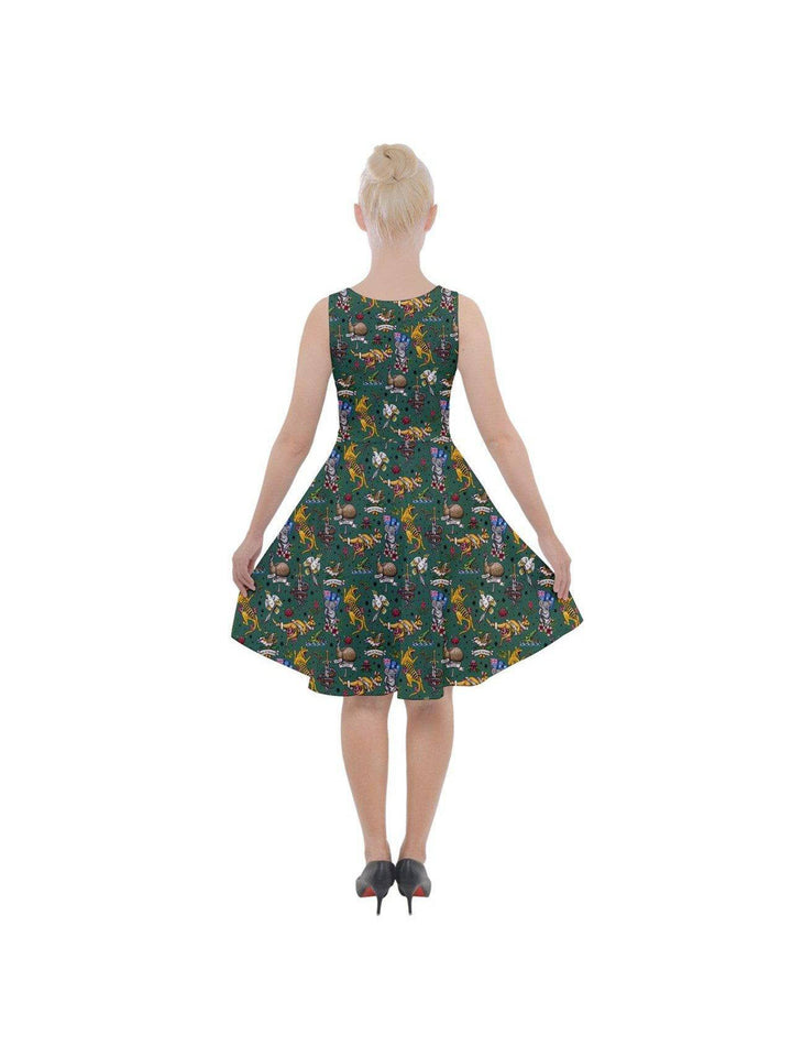 Aussie Fauna Knee Length Skater Dress With Pockets - Poison Arrow Retro