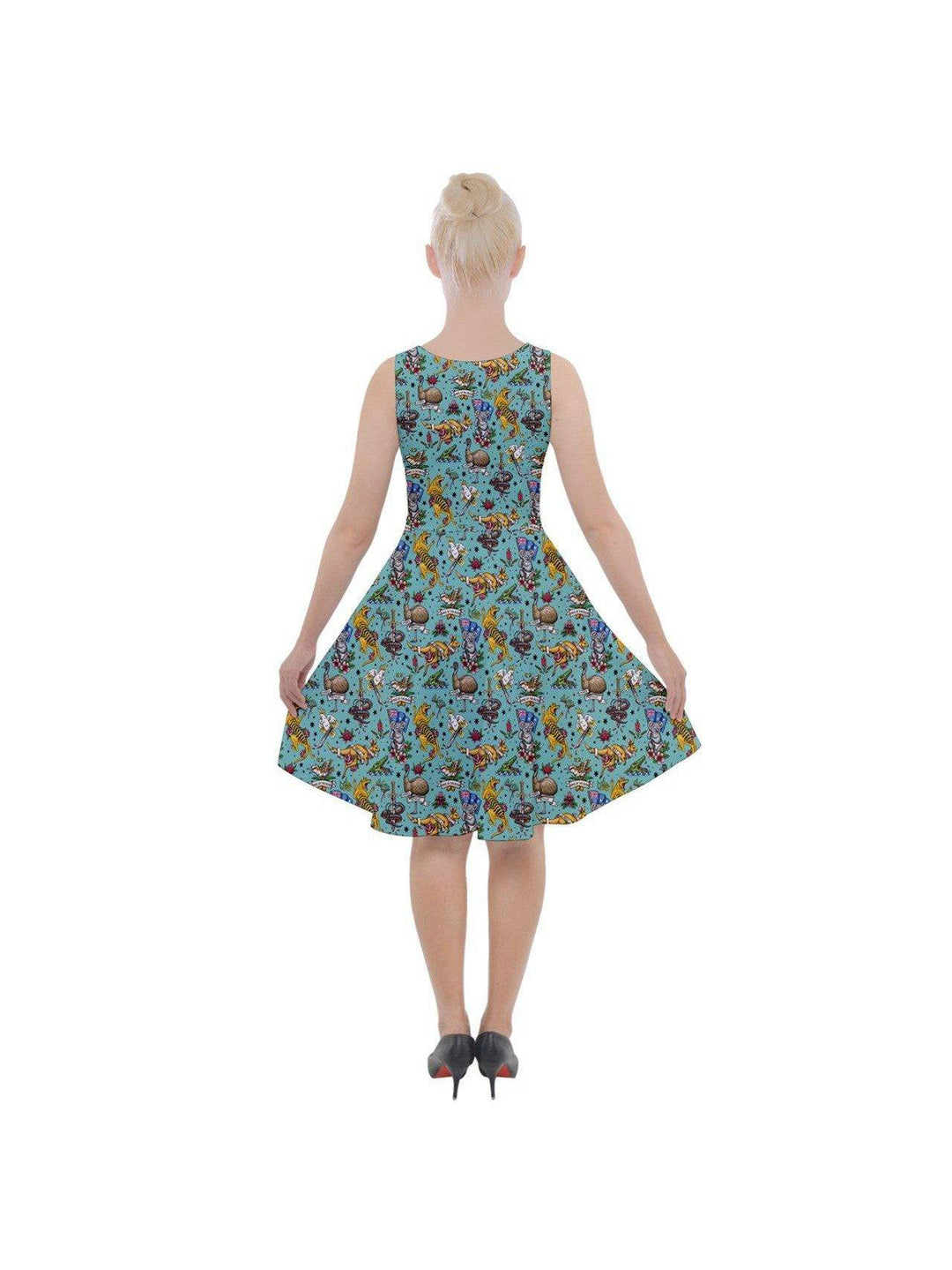 Aussie Fauna Knee Length Skater Dress With Pockets - Poison Arrow Retro