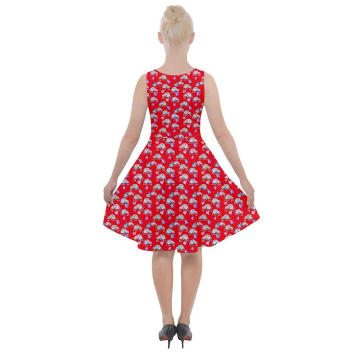 Beetle Hearts Knee Length Skater Dress With Pockets - Poison Arrow Retro