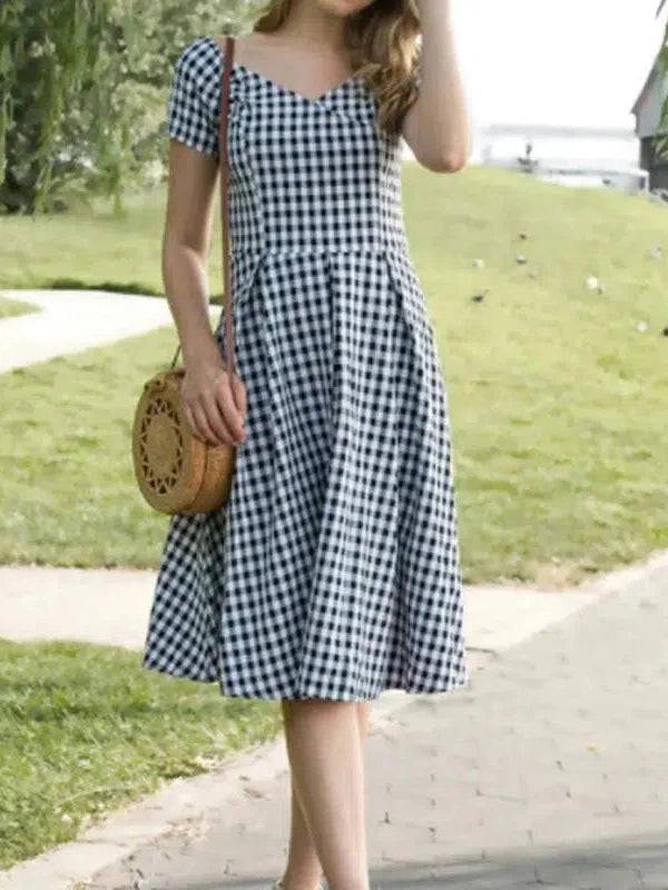 Black & White Plaid 50's Dress - Poison Arrow Retro