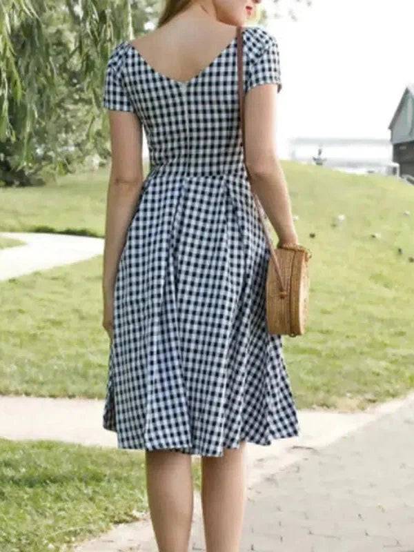 Black & White Plaid 50's Dress - Poison Arrow Retro